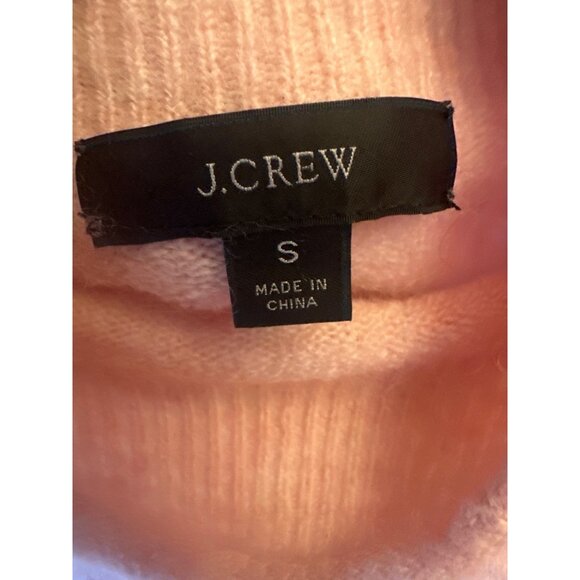 J.Crew Womens Pink Mock Neck Sweater S Wool Blend Preppy - Picture 3 of 5